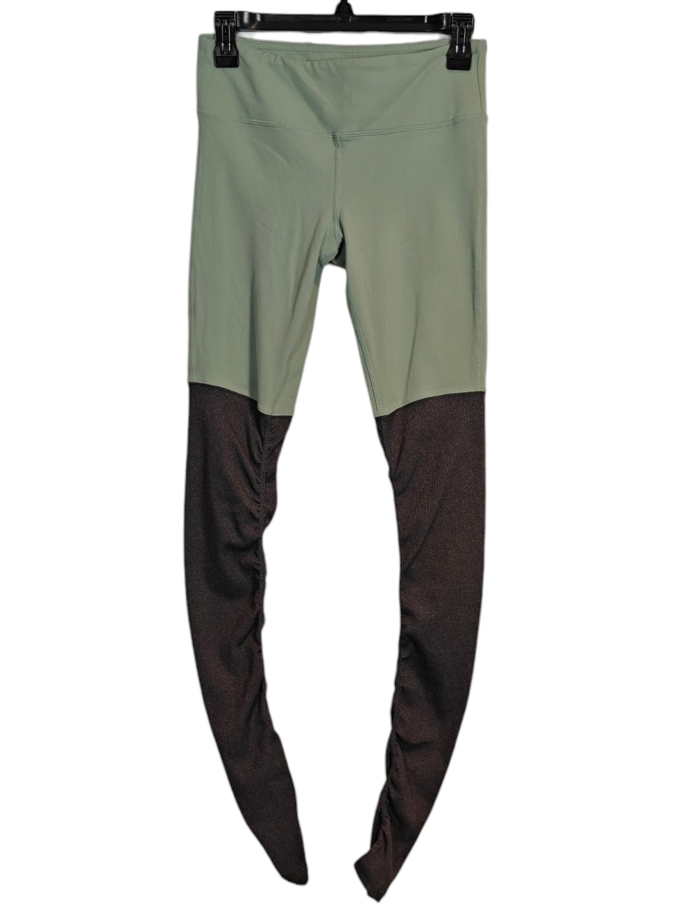 ALO YOGA Goddess Ribbed Leggings in Sage and Stormy Heather Size Small